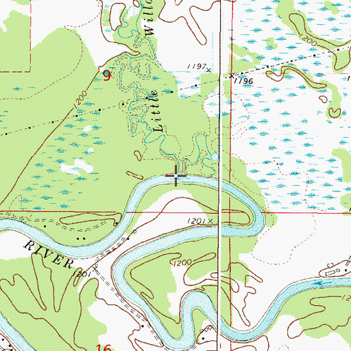Topographic Map of Little Willow River, MN