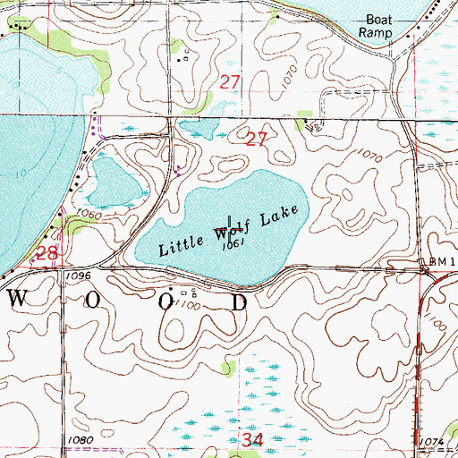 Topographic Map of Little Wolf Lake, MN