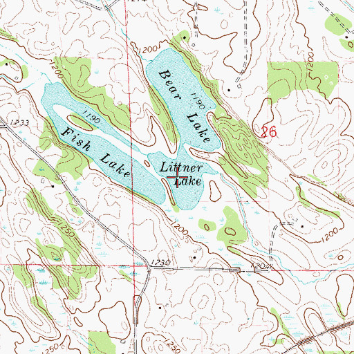 Topographic Map of Littner Lake, MN
