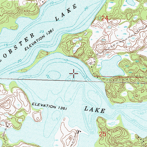 Topographic Map of Lobster Lake, MN