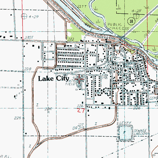 Topographic Map of Riverside High School, AR