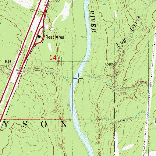 Topographic Map of Log Drive Creek, MN
