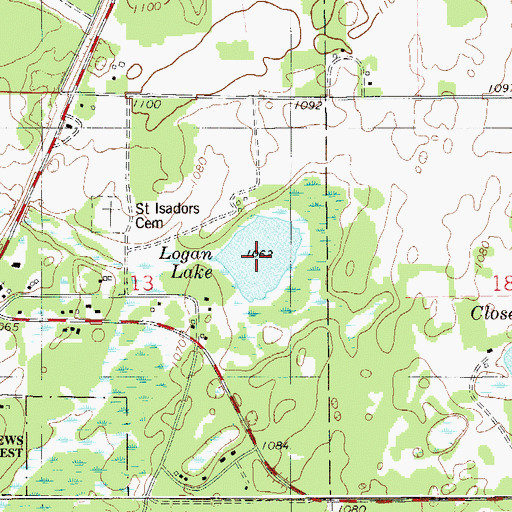 Topographic Map of Logan Lake, MN