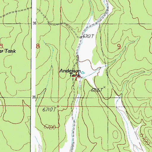 Topographic Map of Anderson Tank, AZ