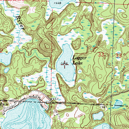 Topographic Map of Logger Lake, MN