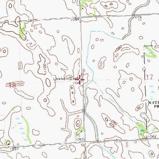 Topographic Map of Lokken Cemetery, MN