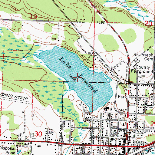 Topographic Map of Lake Lomond, MN
