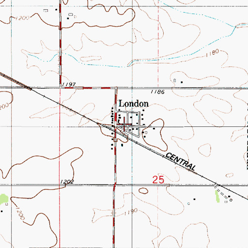 Topographic Map of London, MN