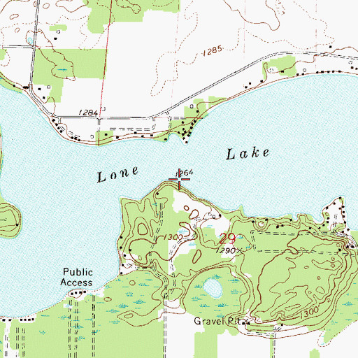 Topographic Map of Lone Lake, MN