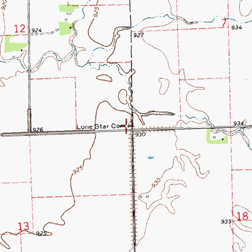 Topographic Map of Lone Star Cemetery, MN