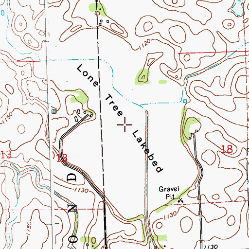 Topographic Map of Lone Tree Lakebed, MN