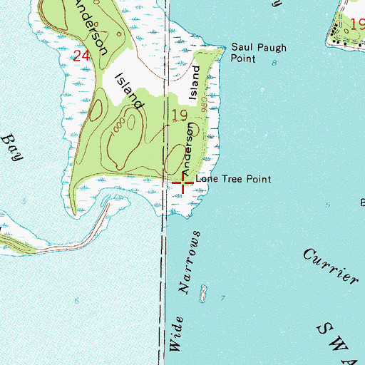 Topographic Map of Lone Tree Point, MN