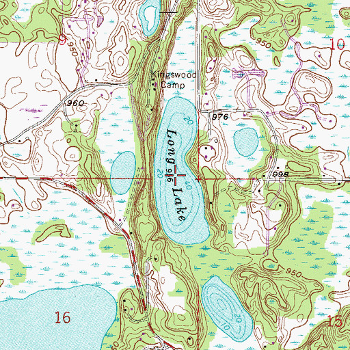 Topographic Map of Long Lake, MN