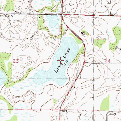 Topographic Map of Collins Lake, MN