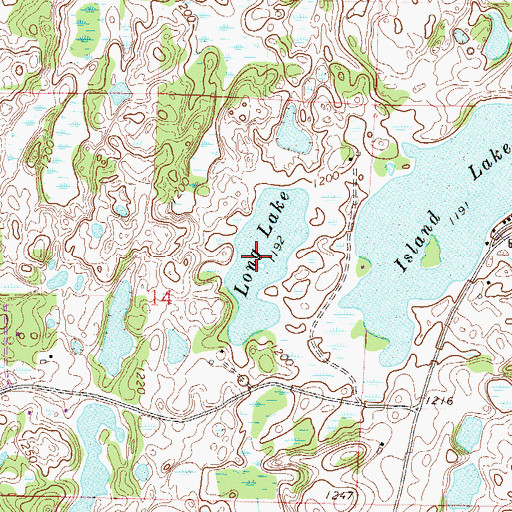 Topographic Map of Long Lake, MN