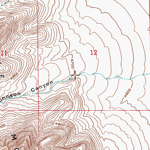 Topographic Map of Johnson Canyon, AZ
