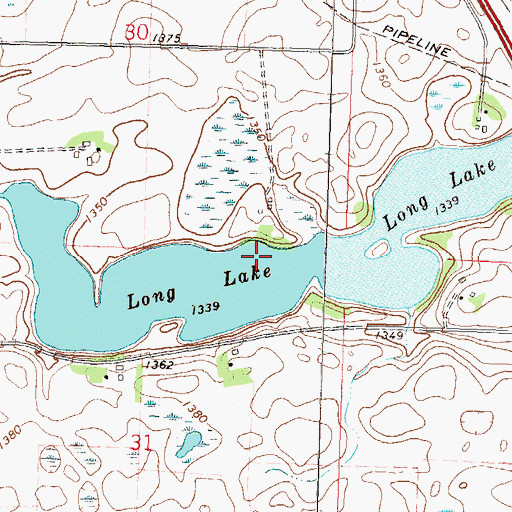 Topographic Map of Long Lake, MN