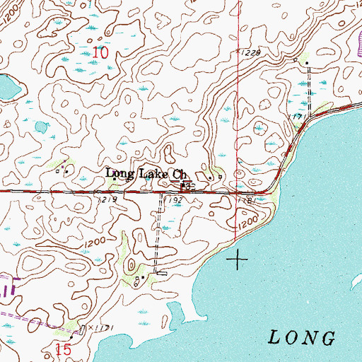 Topographic Map of Long Lake Church, MN