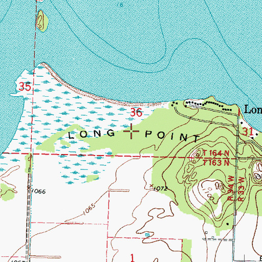 Topographic Map of Long Point, MN