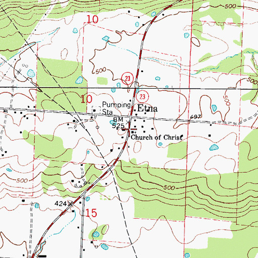 Topographic Map of Church of Christ, AR