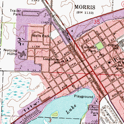 Topographic Map of Longfellow School, MN