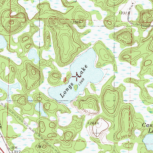 Topographic Map of Longs Lake, MN