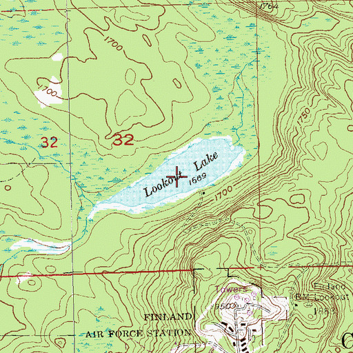 Topographic Map of Lookout Lake, MN