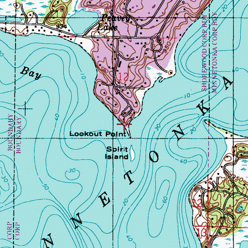 Topographic Map of Lookout Point, MN