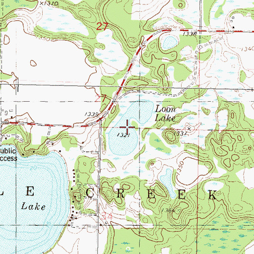 Topographic Map of Loon Lake, MN