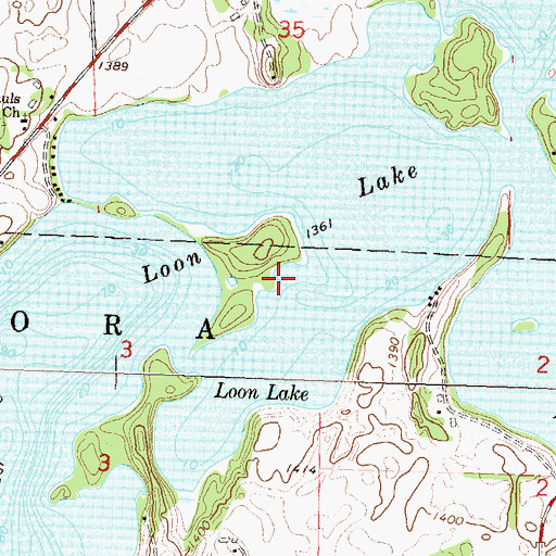 Topographic Map of Loon Lake, MN
