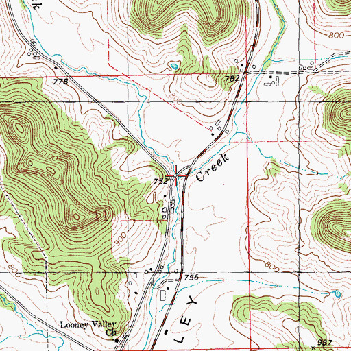 Topographic Map of Looney Creek, MN