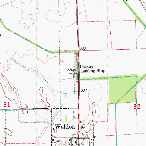 Topographic Map of Livesay Landing Strip (historical), AR