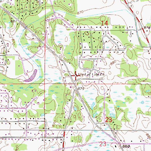 Topographic Map of Lord of Life Church, MN
