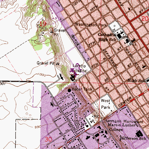 Topographic Map of New Ulm Medical Center, MN