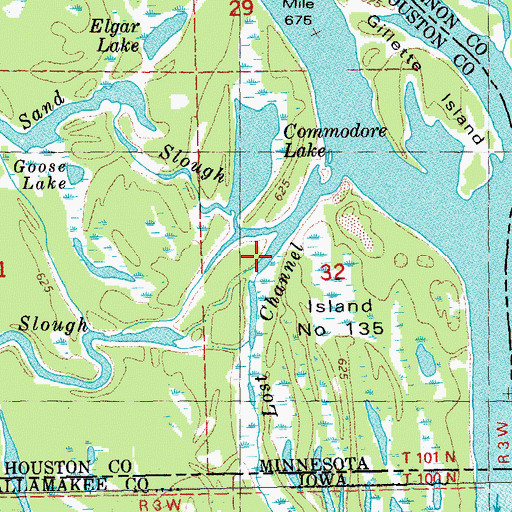 Topographic Map of Lost Channel, MN