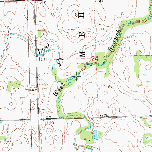 Topographic Map of Lost Creek, MN