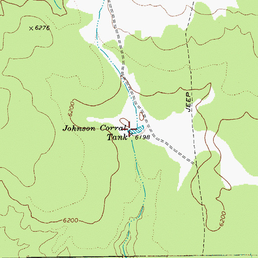 Topographic Map of Johnson Corral Tank, AZ