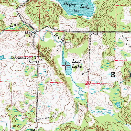 Topographic Map of Lost Lake, MN