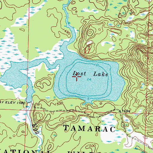 Topographic Map of Lost Lake, MN