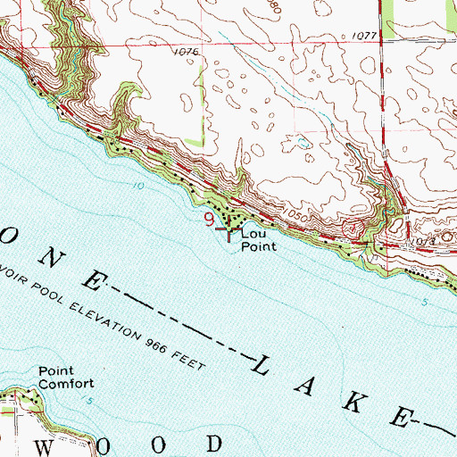 Topographic Map of Lou Point, MN
