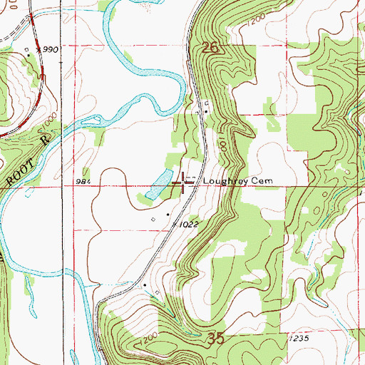 Topographic Map of Loughrey Cemetery, MN