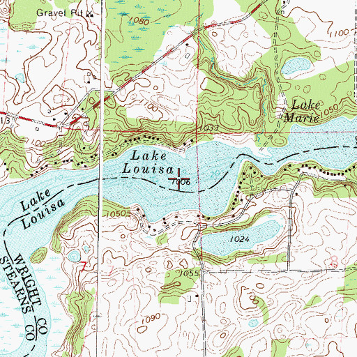 Topographic Map of Lake Louisa, MN