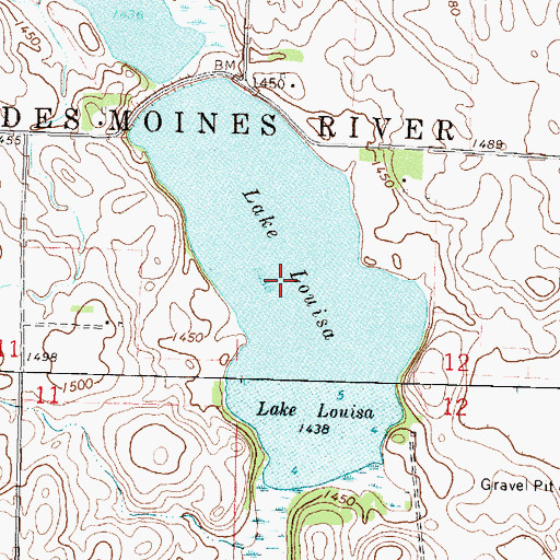 Topographic Map of Lake Louisa, MN