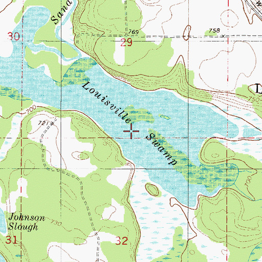 Topographic Map of Louisville Swamp, MN