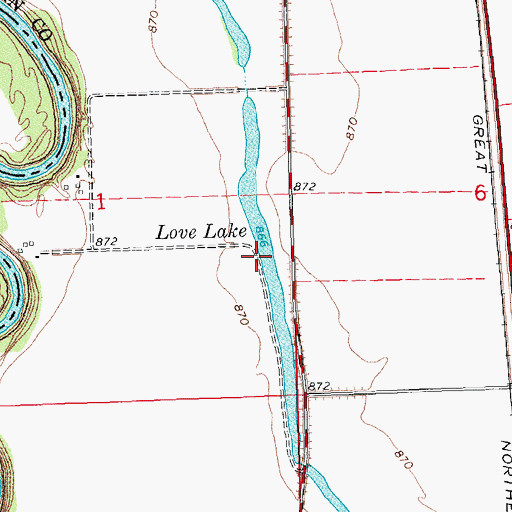 Topographic Map of Love Lake, MN