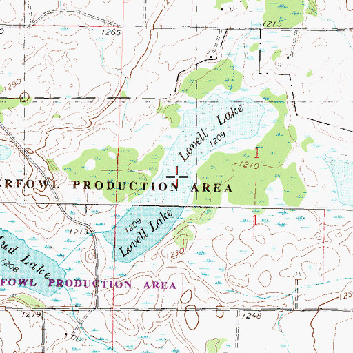 Topographic Map of Lovell Lake, MN
