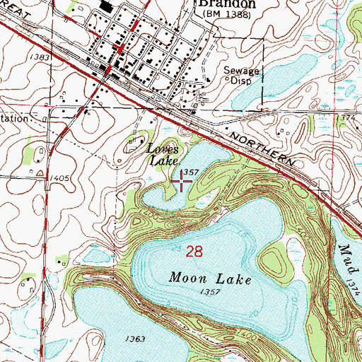 Topographic Map of Loves Lake, MN