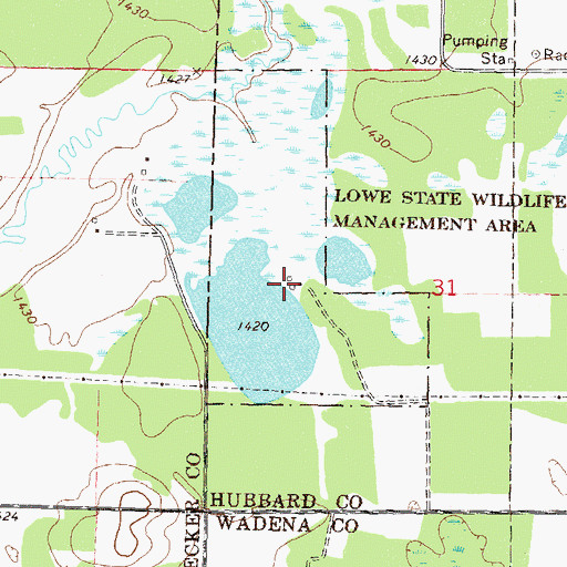 Topographic Map of Lowe State Wildlife Management Area, MN