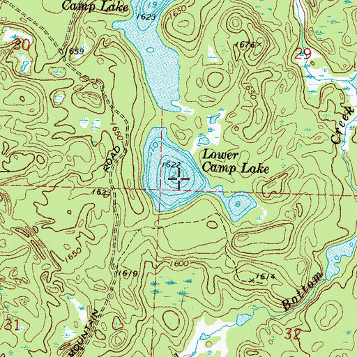 Topographic Map of Lower Camp Lake, MN