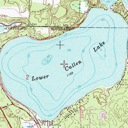 Topographic Map of Lower Cullen Lake, MN